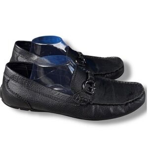 Guess Loafers McKinley Black Leather Slip On Dress Shoes Size 10.5M fits Sz 11